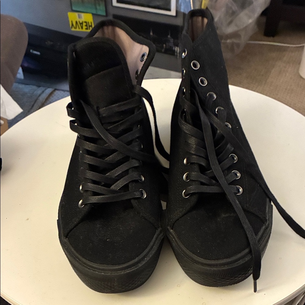 All Saints Black Canvas Men's Sneakers - Picture 2 of 6